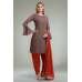 MOUSE RUST CONTRAST READY TO WEAR PARTY WEAR SALWAR KAMEEZ