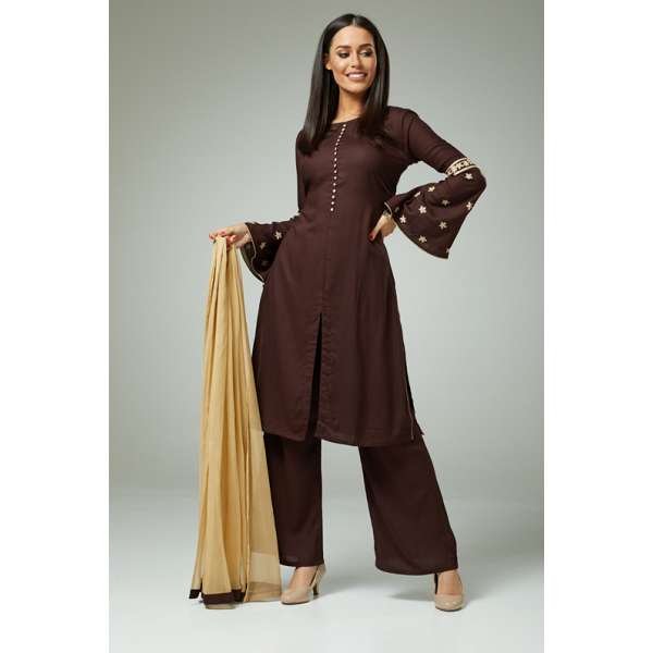 CHOCO ASYMMETRICAL BOLD DESIGNER READYMADE SALWAR SUIT