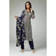 ZACD-148 NAVY BLUE FLORAL PRINTED PUNJABI PAKISTANI STYLE SALWAR KAMEEZ