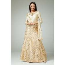ELEGANT BEIGE EMBROIDERED LEHENGA SET