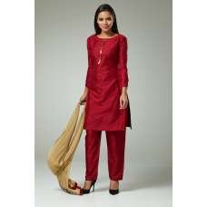 CLASSIC MAROON STRAIGHT CUT READYMADE SUIT