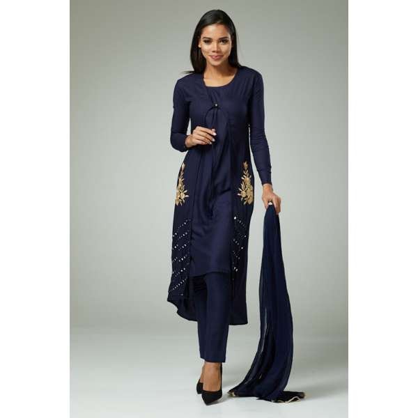 ECLIPSE NAVY BLUE READYMADE JACKET DRESS