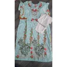 Mint Green Floral Lawn Suit