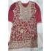 Maroon Embroidered Chiffon Girls Wedding Suit