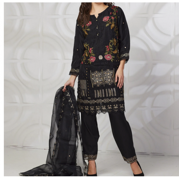 Black Georgette Punjabi Salwar Suit