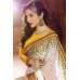 Yellow & White Banarasi Saree Bollywood Indian Wedding Wear