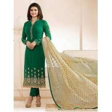 EMERALD GREEN EMBROIDERED PARTY WEAR INDIAN BOLLYWOOD STYLE SALWAR SUIT