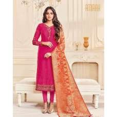 Pink Straight Indian Party Wear Churidar Suit Pink Straight Indian Party Wear Churidar Suit
