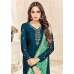 Teal Blue Straight Indian Party Wear Churidar Suit Teal Blue Straight Indian Party Wear Churidar Suit