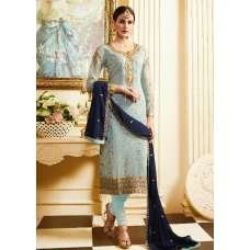 Sky Blue Designer Wedding Salwar Suit Sky Blue Designer Wedding Salwar Suit
