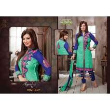 ZKH1509 GREEN AND BLUE AYESHA TAKIA MUSKAN SALWAR KAMEEZ SUIT
