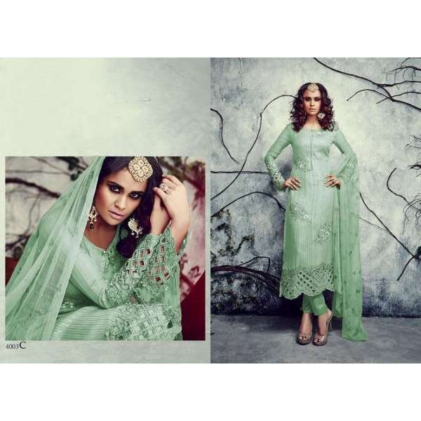 Green Georgette Embroidered Pakistani Salwar Suit