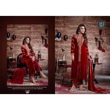 Dark Red Sangeet Embroidered Slit Style Kameez Suit
