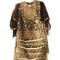 Brown Chiffon Embroidered Ethnic Girls Suit