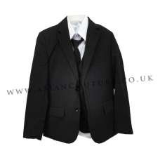 WEDDING BOYS SUIT BLACK 5 PIECE SUIT 