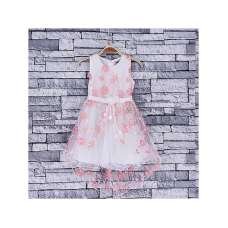 GIRLS SALMON FLORAL OVERCOAT STYLE DRESS (4-14 YEARS)