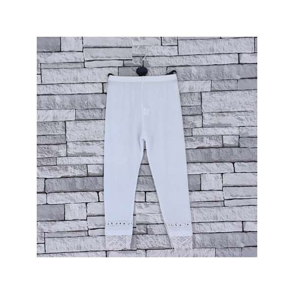 GIRLS WHITE DIAMANTE LACE LEGGINGS (2-14 YEARS)