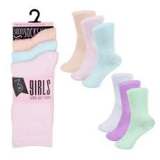 GIRLS 3 PACK SUPER SOFT SOCKS