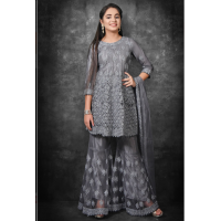 Grey Girls Dress Lehenga Choli Party Suit Wedding Wear