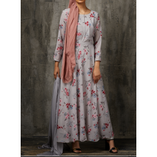 Grey Plum Indian Pakistani Partywear Mother Daughter Eid Dress 