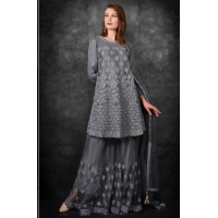 Grey Designer Lengha Indian Partywear Readymade