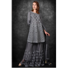 Grey Designer Lengha Indian Partywear Readymade