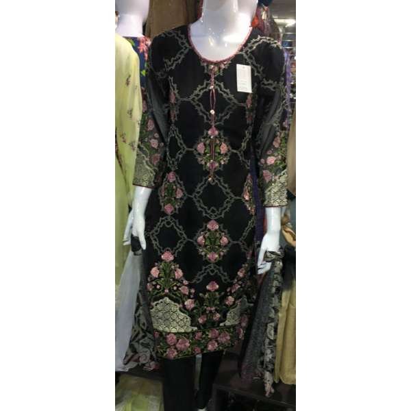 ZMRB-1 Stunning Black Maria b Inspired Embroidered Ready Made Suit