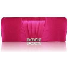 Pink Crystal Satin Clutch/Evening Bag