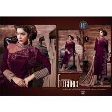 Maroon Velvet Long Kameez Winter Salwar Suit