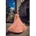 Peachy Pink Indian Designer Long Net Anarkali Gown