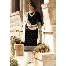 Black Pakistani Designer Straight Cut Fancy Salwar Suit