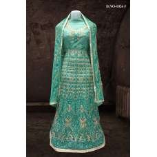 GREEN BOLLYWOOD DESIGNER WEDDING AND BRIDAL ETHNIC LEHENGA  (FREE STITCHING)