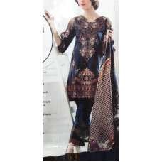 NAVY BLUE PAKISTANI DESIGNER EMBROIDERED READYMADE SUIT