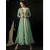 BROWN AND GREEN MUGDHA GEORGETTE ANARKALI JACKET STYLE SUIT BROWN AND GREEN MUGDHA GEORGETTE ANARKALI JACKET STYLE SUIT