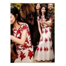 STUNNING WHITE SEMI STITCHED GOWN MODELED BY RUMENA BEGUM STUNNING WHITE SEMI STITCHED GOWN MODELED BY RUMENA BEGUM