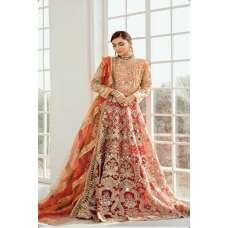 Orange & Red Indian Bridal Wedding Dress