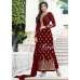 Red Party Wear Embroidered Semi Stitched Salwar Kameez 