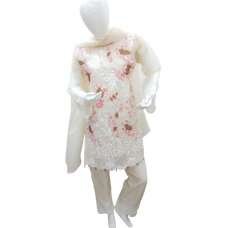  Cream Organza Dress Kurti Pakistani Readymade Suit