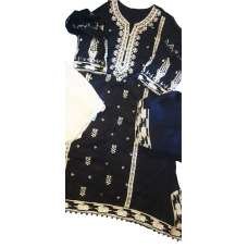 Black Viscose Pakistani Designer Suit Black Viscose Pakistani Designer Suit