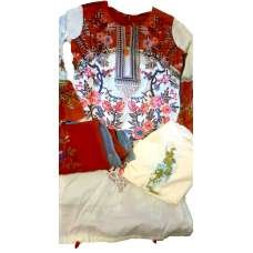 Simran Cream Terracotta Embroidered Pakistani Designer Suit Simran Cream Terracotta Embroidered Pakistani Designer Suit