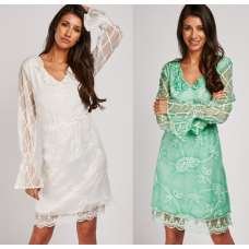 FANCY SUMMER FRILLY EMBROIDERED SKATER DRESS