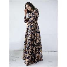 BLUE HEAVY EMBROIDERED FLOOR LENGTH READY MADE GOWN BLUE HEAVY EMBROIDERED FLOOR LENGTH READY MADE GOWN