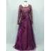 Cherlone Purple Long Sleeve Wedding/Evening Ballgown Formal Bridesmaid Dress