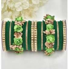 Green Gold Artificial Indian Bangle