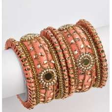 Peach Gold Indian Pakistani Designer Bangle 