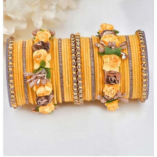 Yellow Artificial Indian Girls Bangle