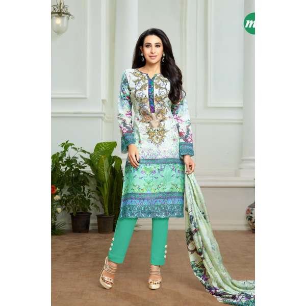 P7010 SPRIN GREEN KARISHMA KAPOOR PASHMINA DESIGNER SUIT