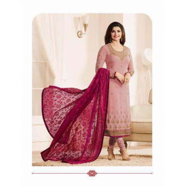 Hot Pink Designer Party Wear Indian Churidar Suit