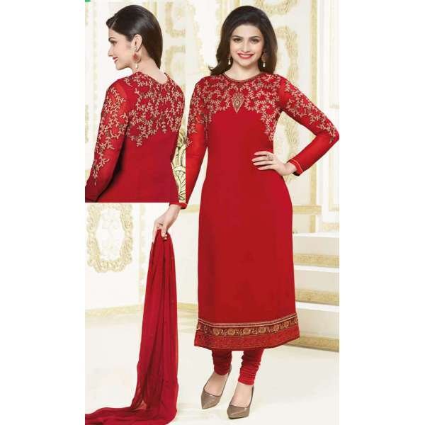 Red Indian Wedding Suit Georgette Salwar Kameez