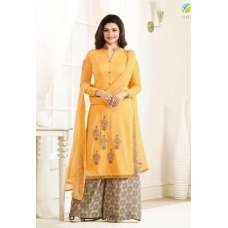 Yellow Indian Palazzo Suit Designer Party Dress